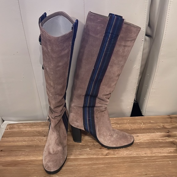 Women’s Designer Kenzo Taupe Suede Knee High Boots Size 6 - Picture 3 of 9